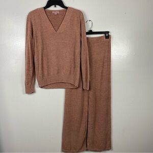 Barefoot Dreams CozyChic Ultra Lite Knit Pajama/Lounge Set in dusty rose/mauve